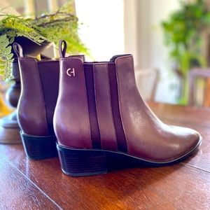 COLE HAAN, Valorie Booties, dark chocolate leather